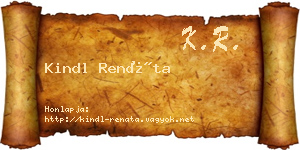 Kindl Renáta névjegykártya